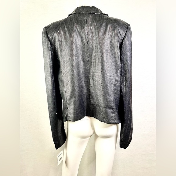 NEW Free People Black Sequin Jacket, SZ 8- LT21R - Picture 3 of 4